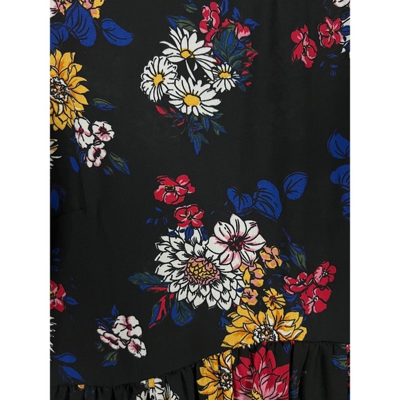 Taylor & Sage Women's Floral Mini Dress Black Long Sleeve - Size Medium - Picture 5 of 6